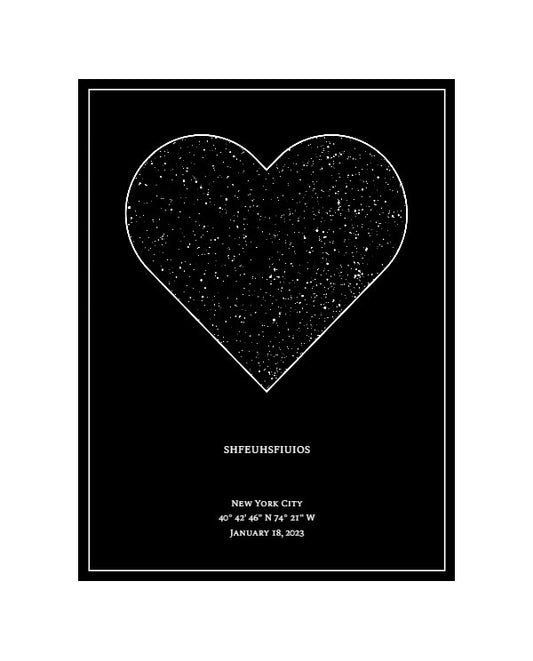 Personalized Star Maps(Heart Shaped)