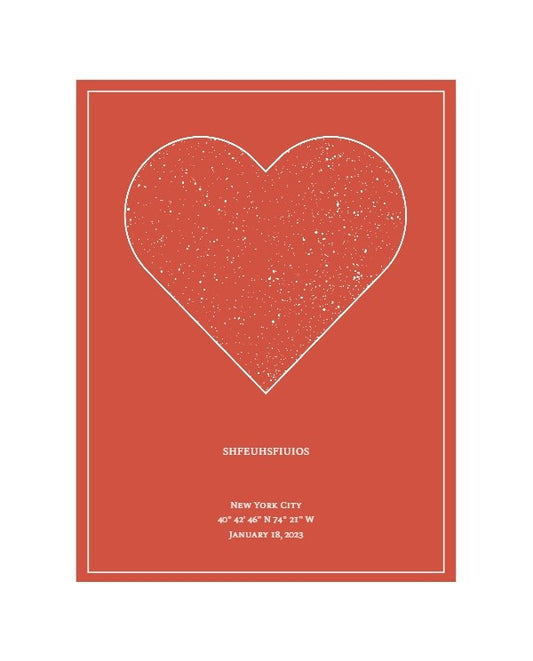 Personalized Star Maps(Heart Shaped) (With Stand)