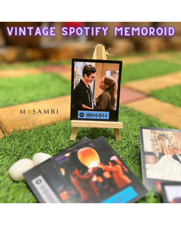 Buy 10 Vintage Spotify Memoroids and get a wooden stand free