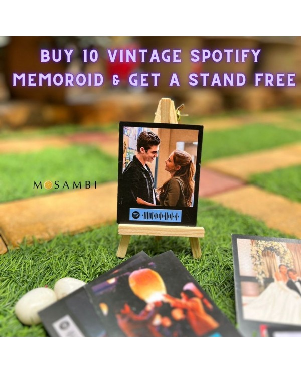 Buy 10 Vintage Spotify Memoroids and get a wooden stand free