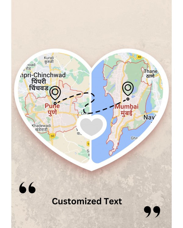 Personalized Long Distance Relationship Map – Mosambi Media