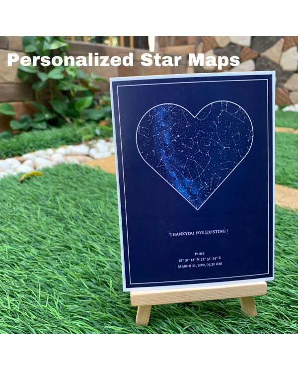 Personalized Star Maps(Heart Shaped) (With Stand)
