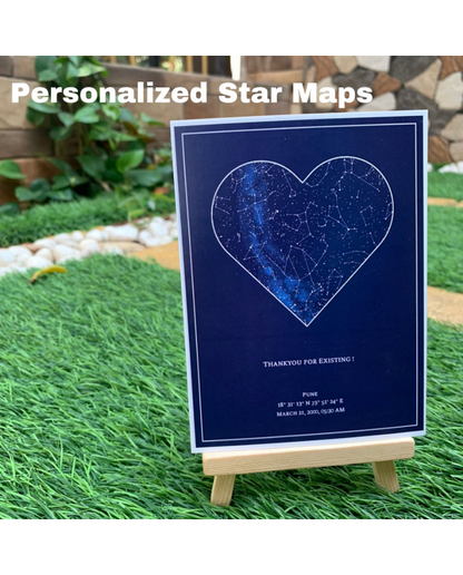 Personalized Star Maps(Heart Shaped) (With Stand)