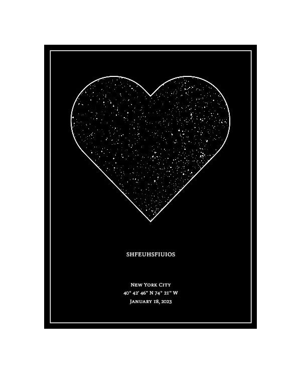 Personalized Star Maps(Heart Shaped) (With Stand)