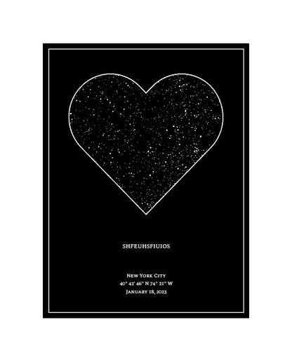 Personalized Star Maps(Heart Shaped) (With Stand)