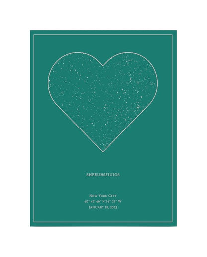 Personalized Star Maps(Heart Shaped) (With Stand)