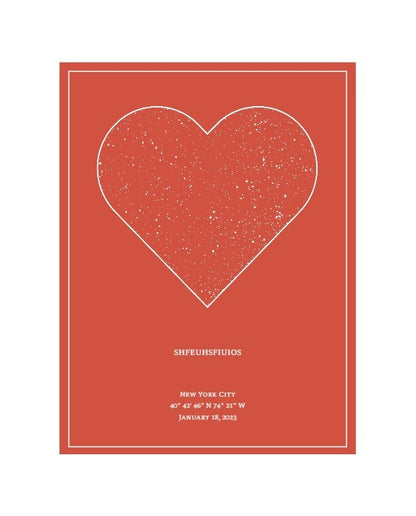 Personalized Star Maps(Heart Shaped) (With Stand)