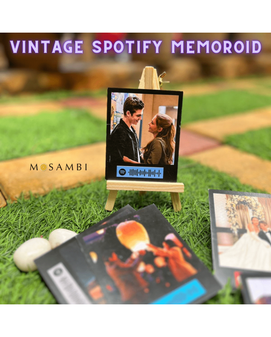 Buy 10 Vintage Spotify Memoroids and get a wooden stand free